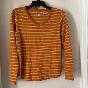 Old Navy Orange and White Striped Top